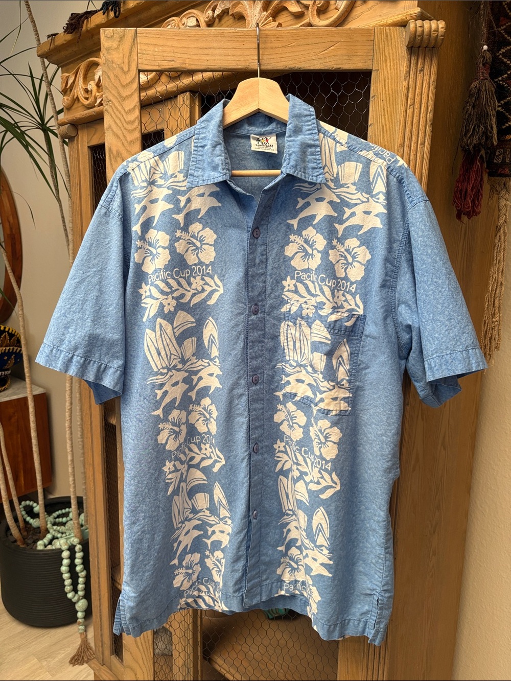 Vintage Rum Reggae 2014 Pacific Cup Hawaiian Button Down Shirt